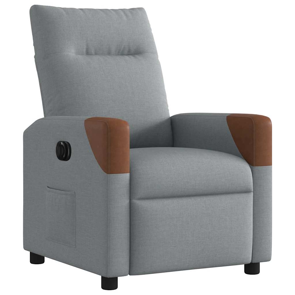 vidaXL Sillón reclinable eléctrico tela gris claro