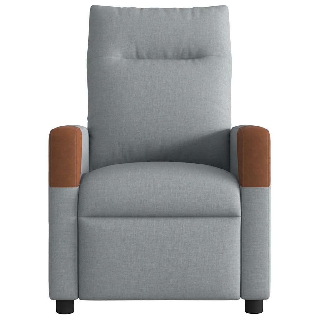 vidaXL Sillón reclinable eléctrico tela gris claro