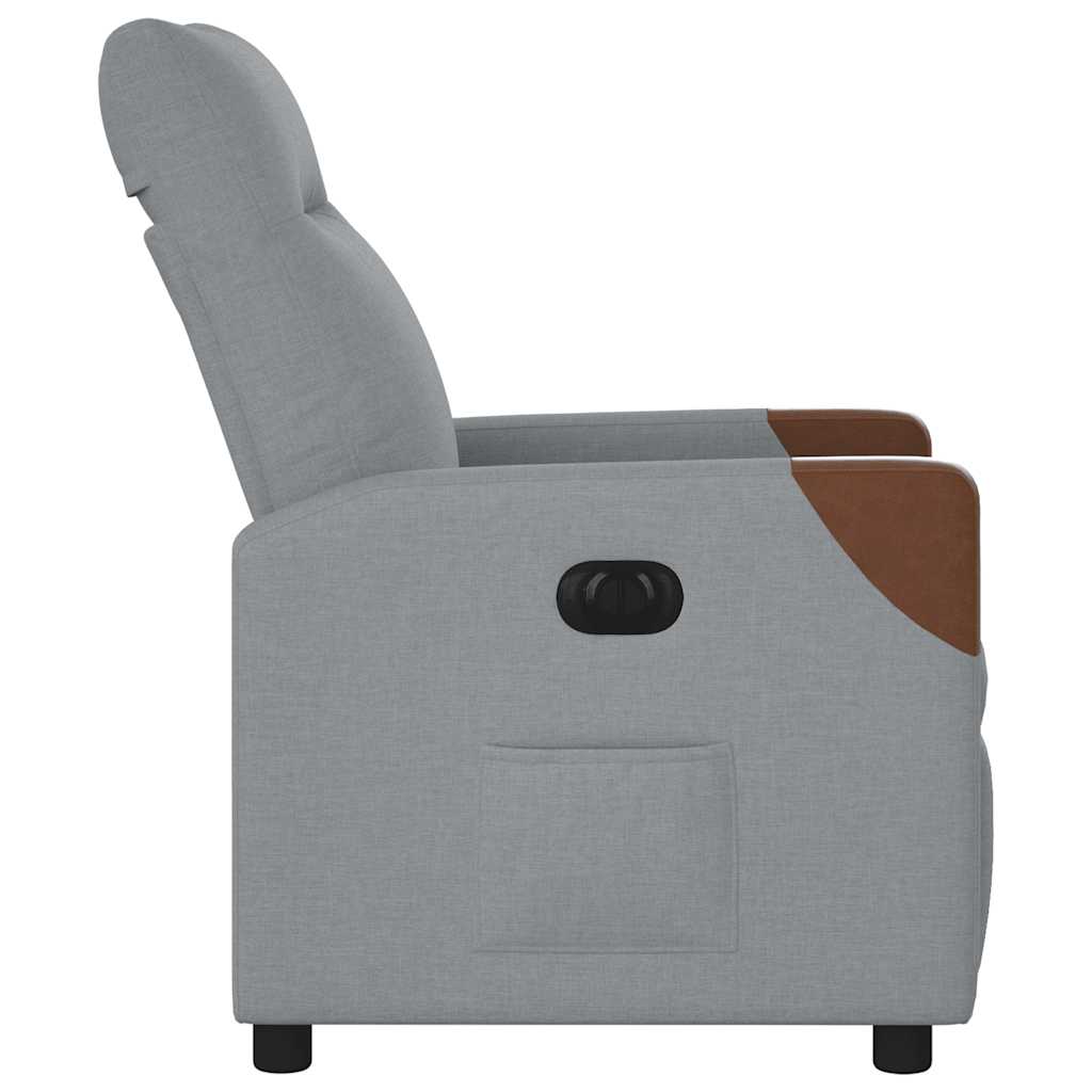 vidaXL Sillón reclinable eléctrico tela gris claro