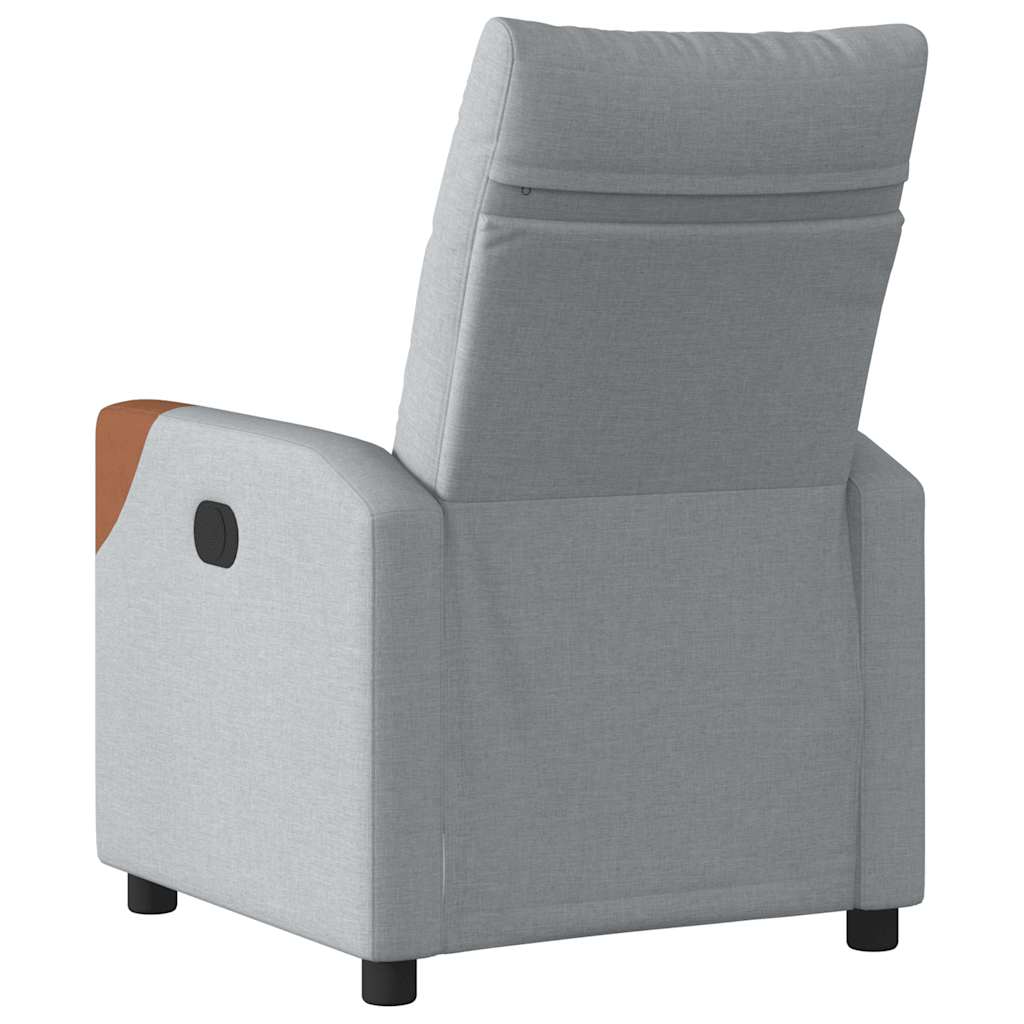 vidaXL Sillón reclinable eléctrico tela gris claro