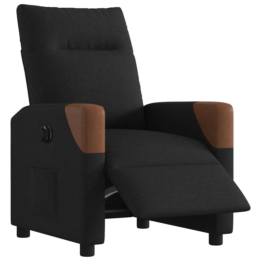 vidaXL Sillón reclinable eléctrico de tela negro