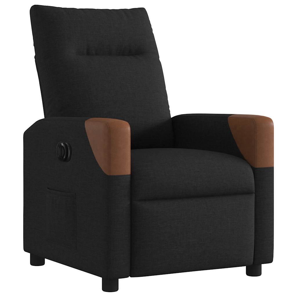 vidaXL Sillón reclinable eléctrico de tela negro