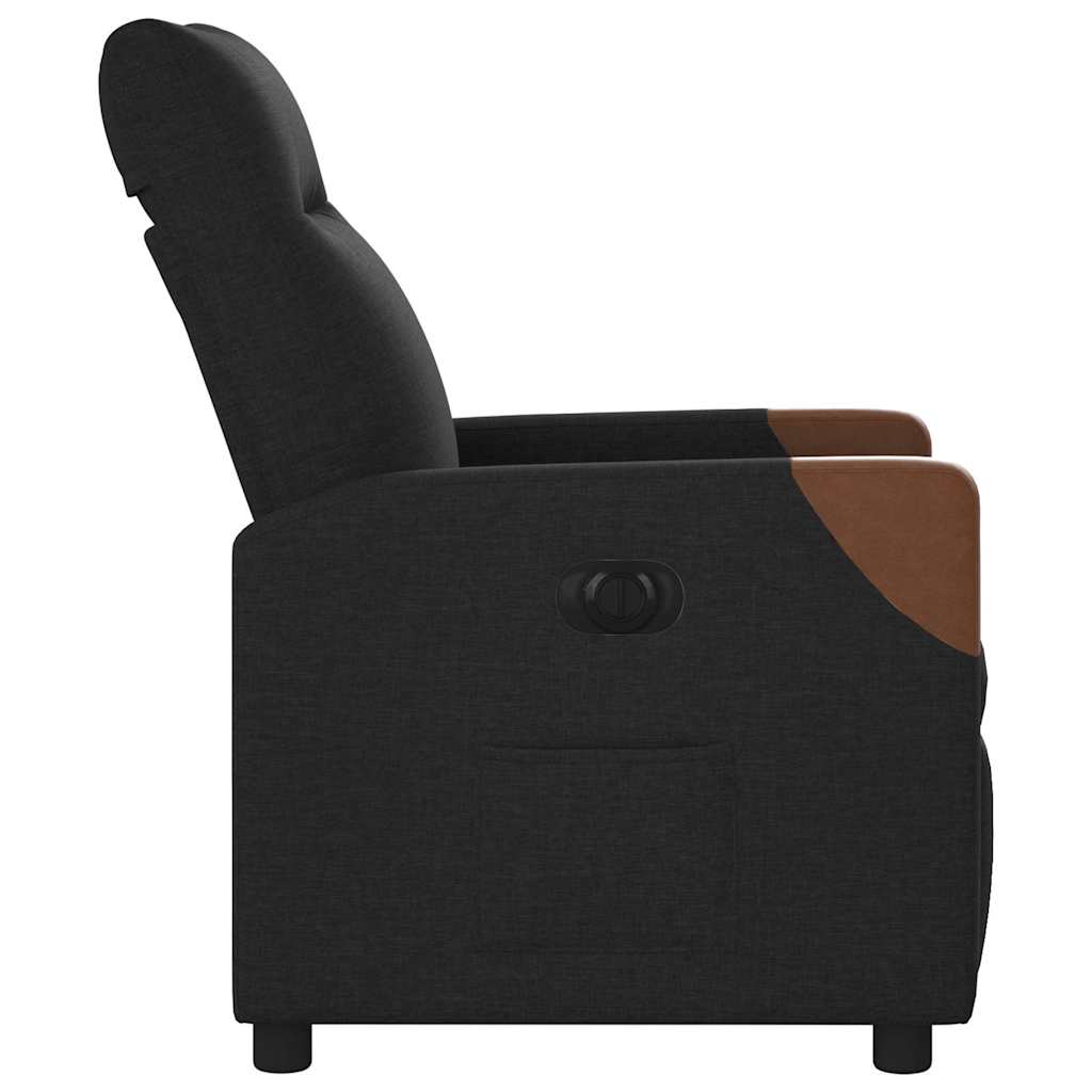 vidaXL Sillón reclinable eléctrico de tela negro