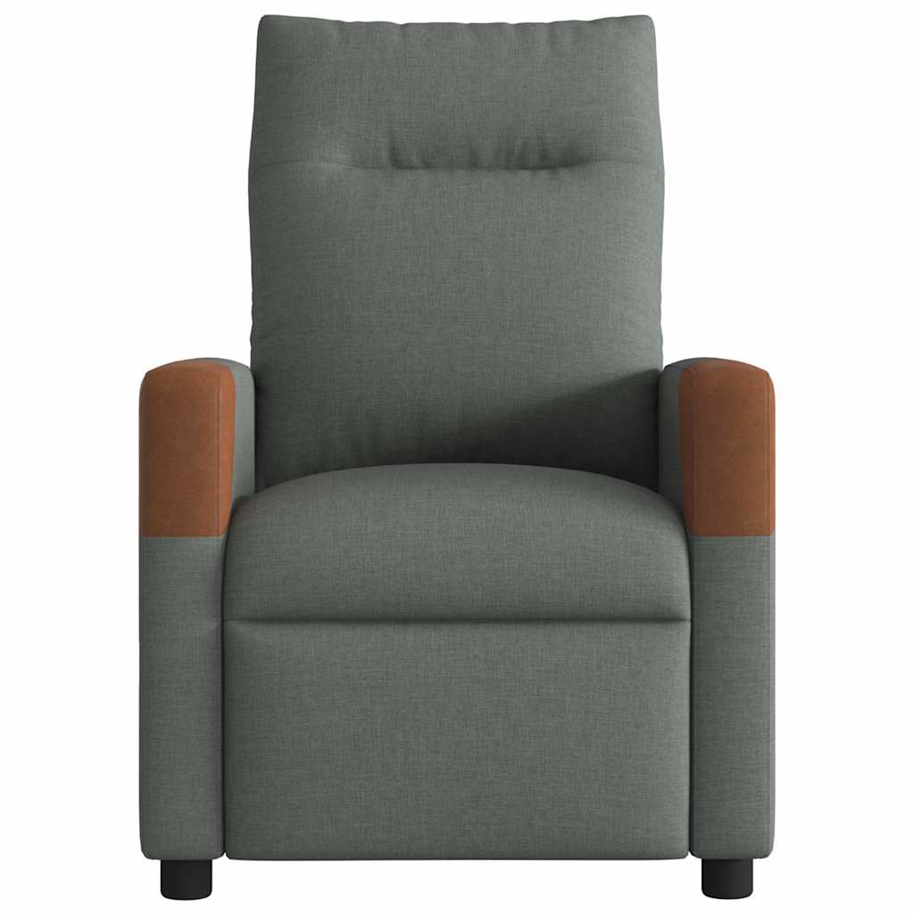 vidaXL Sillón reclinable de masaje eléctrico tela gris oscuro