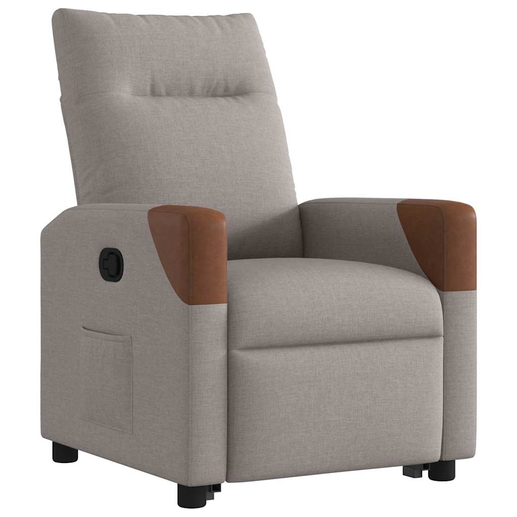 vidaXL Sillón reclinable elevable tela gris taupe