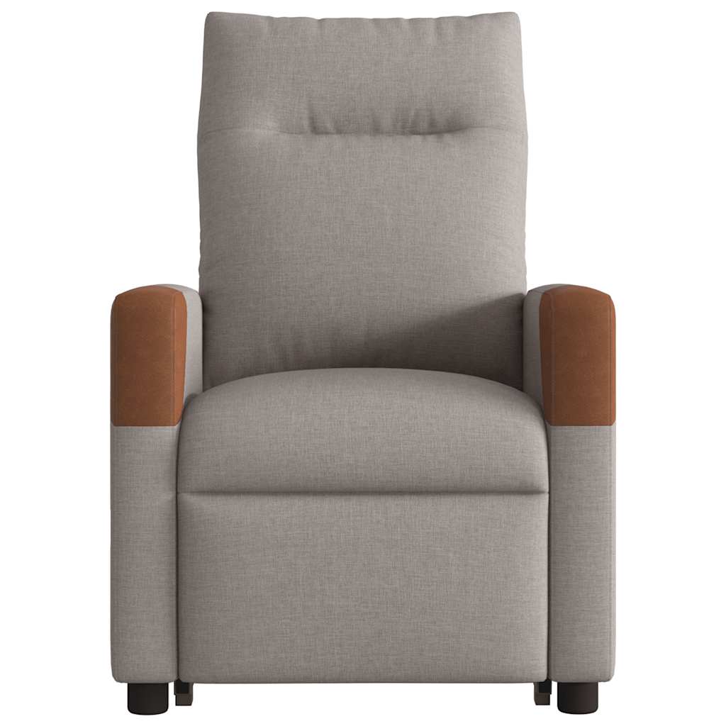 vidaXL Sillón reclinable elevable tela gris taupe