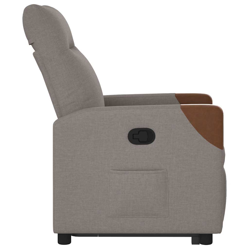 vidaXL Sillón reclinable elevable tela gris taupe