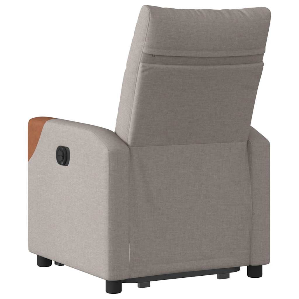 vidaXL Sillón reclinable elevable tela gris taupe