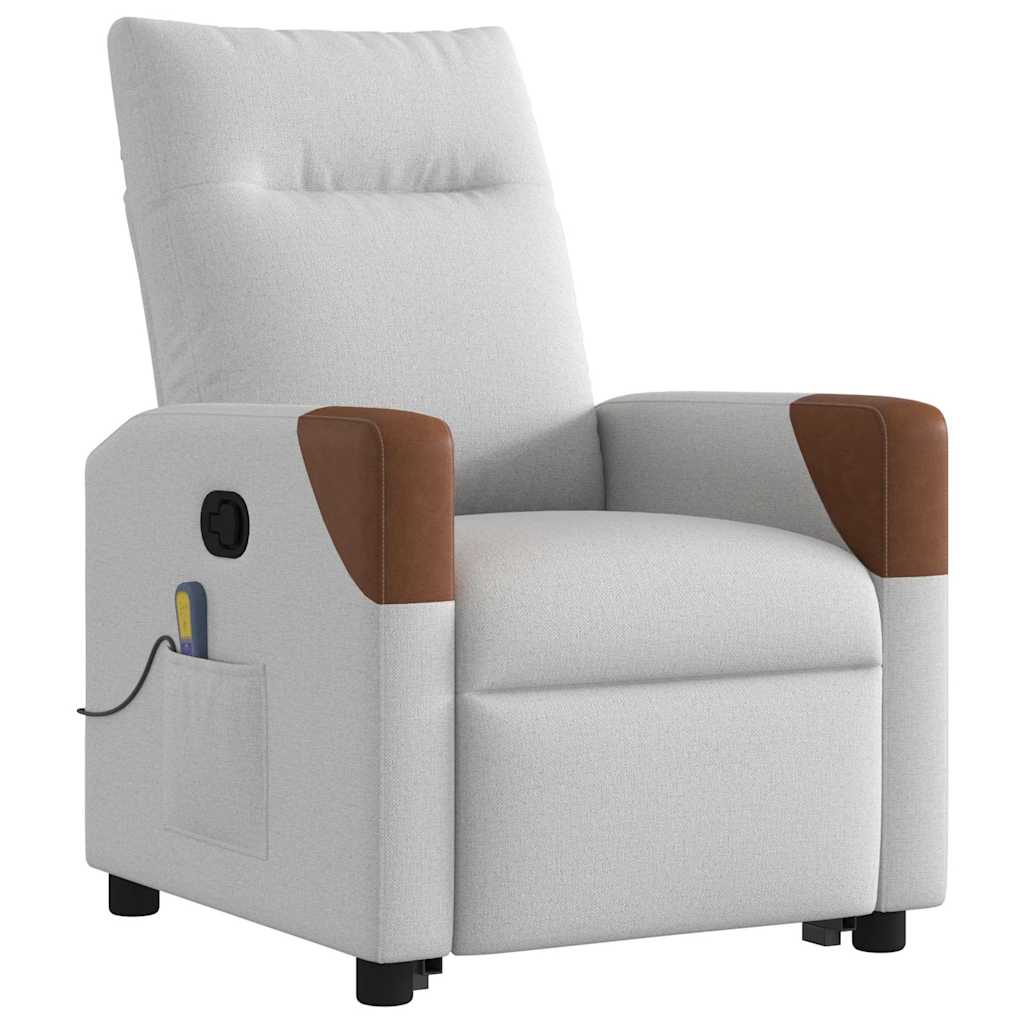 vidaXL Sillón de masaje reclinable de pie de tela gris nube