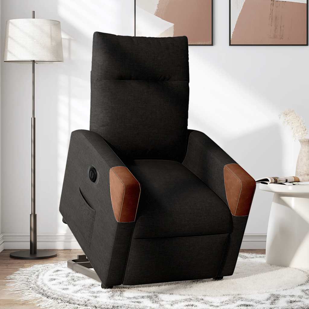 vidaXL Sillón eléctrico reclinable elevable de tela negro