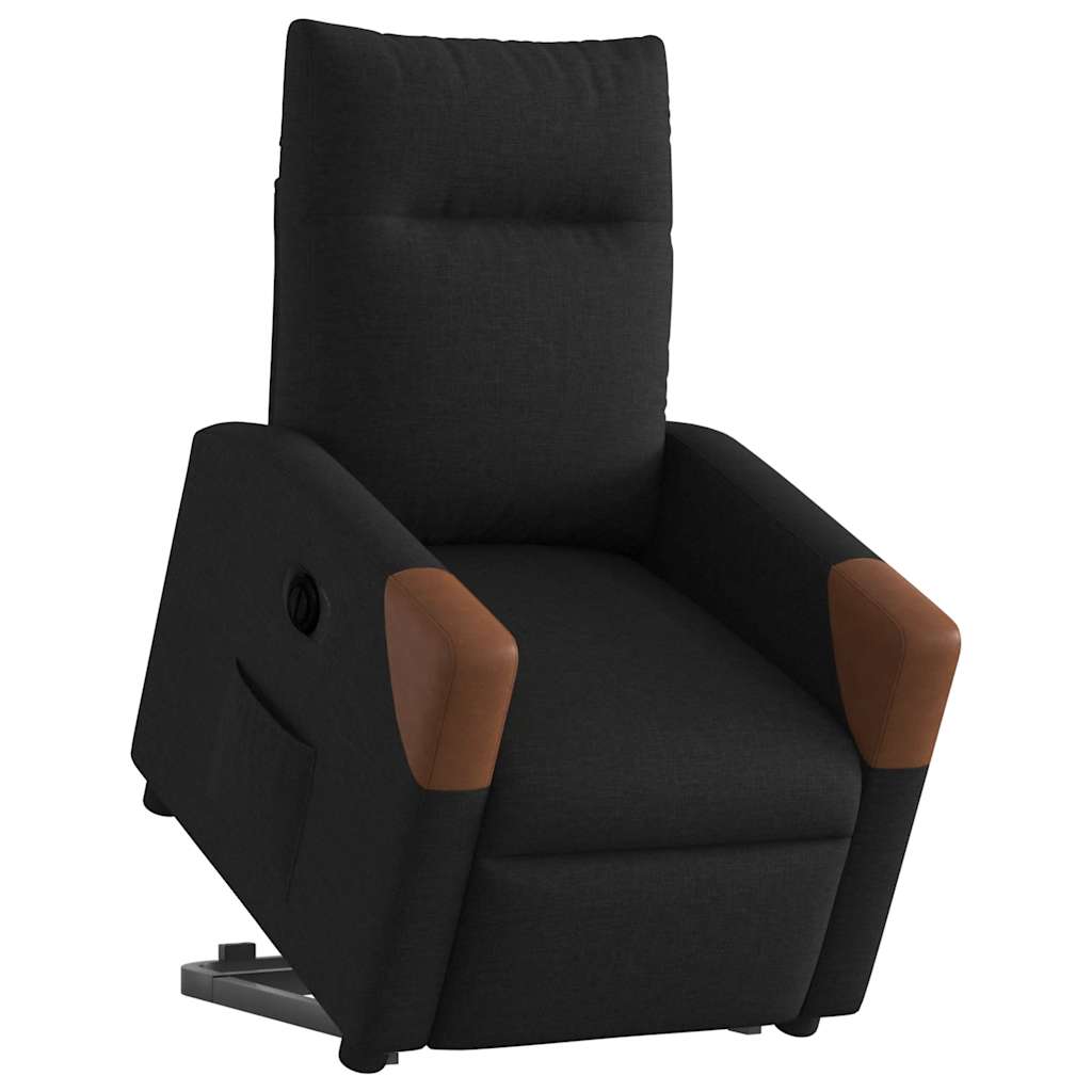 vidaXL Sillón eléctrico reclinable elevable de tela negro