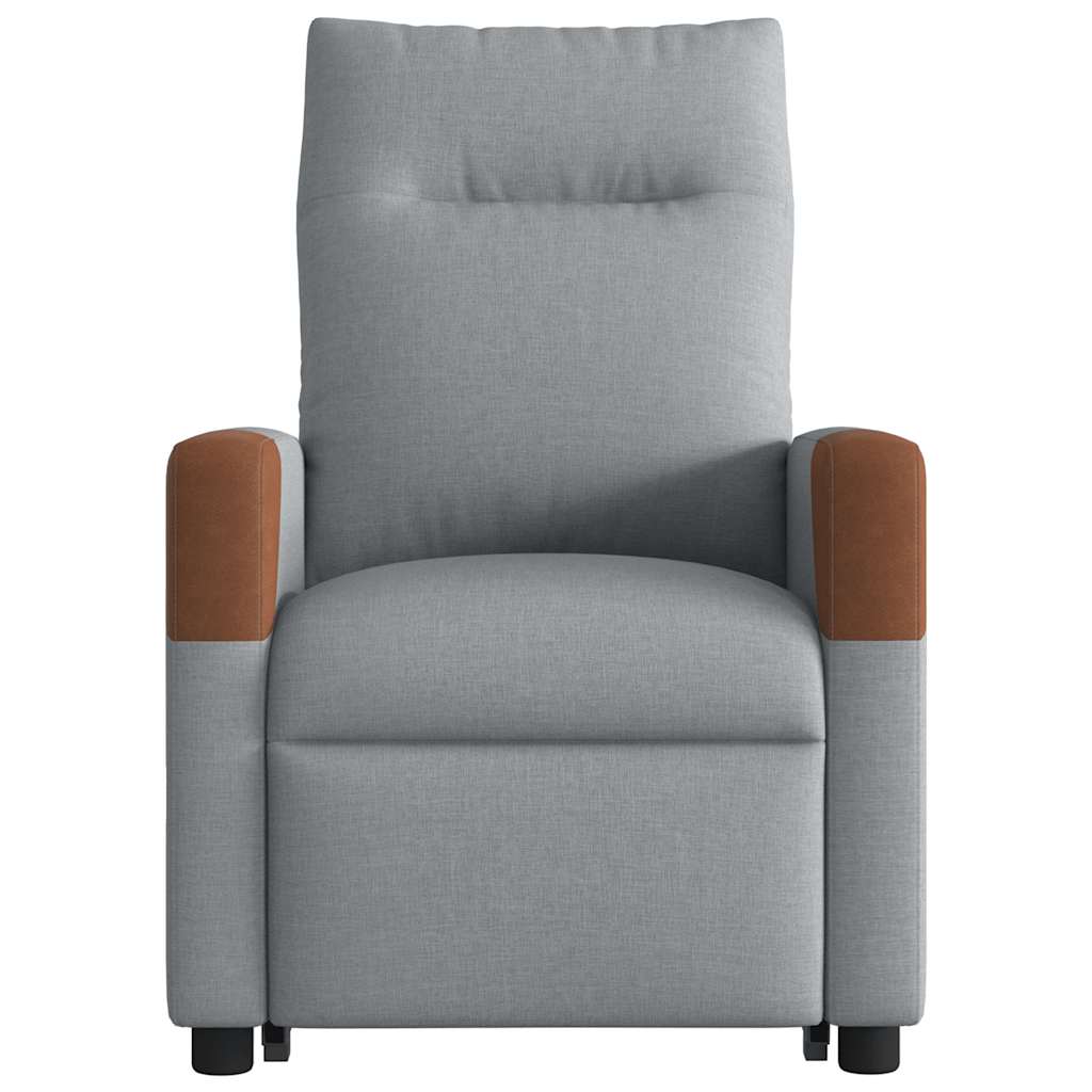 vidaXL Sillón de masaje eléctrico reclinable elevable tela gris claro