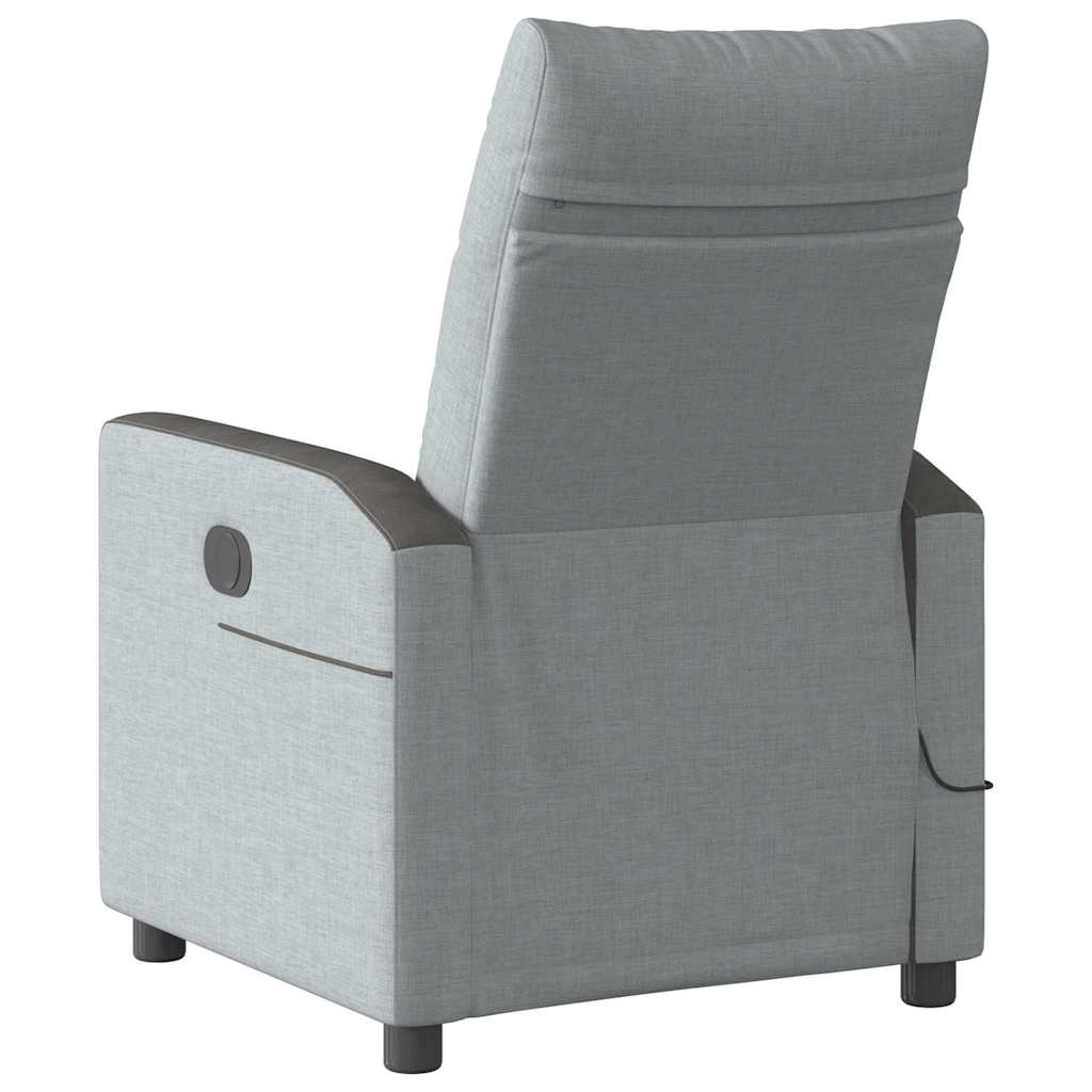 vidaXL Sillón reclinable de masaje eléctrico tela gris claro