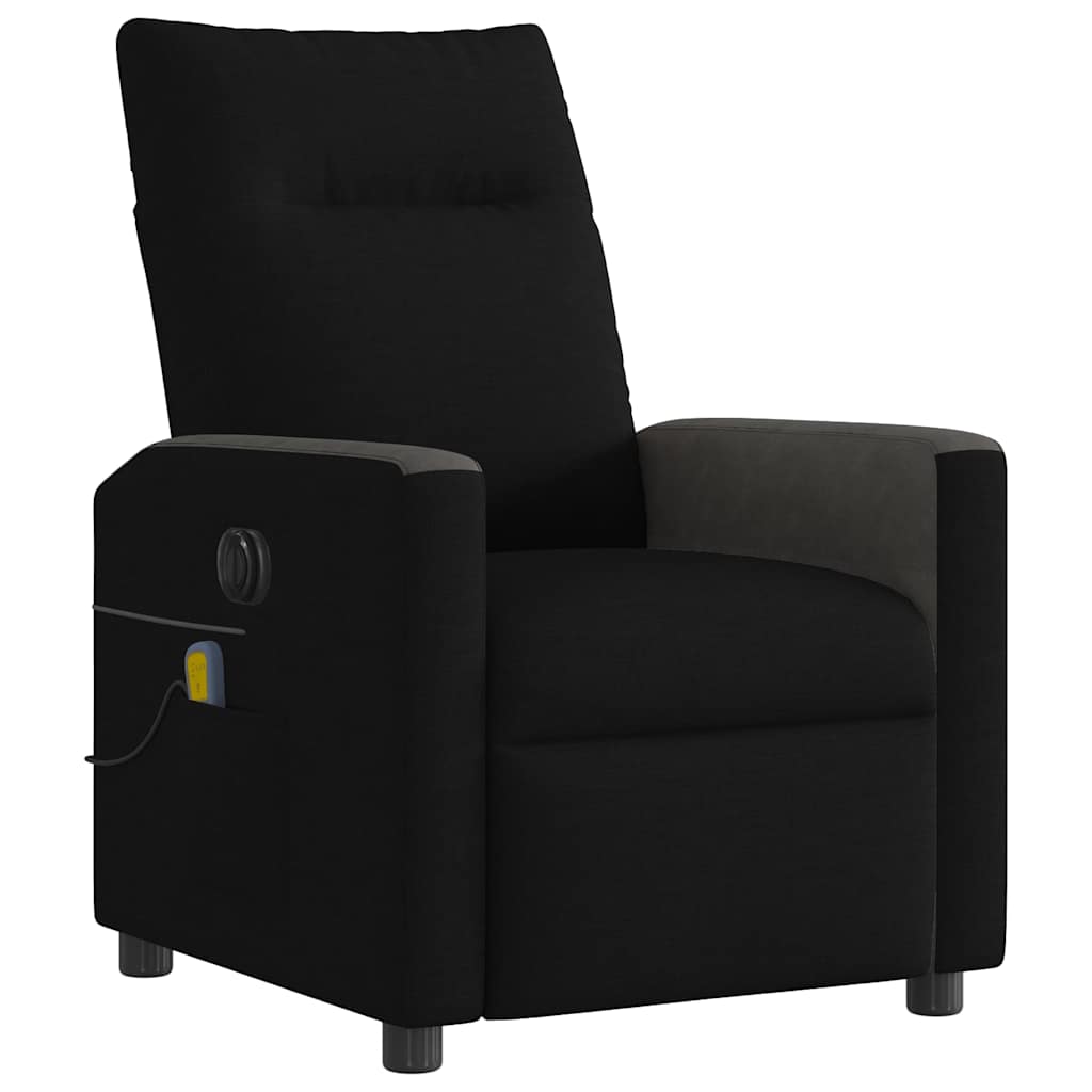 vidaXL Sillón reclinable de masaje eléctrico tela negro