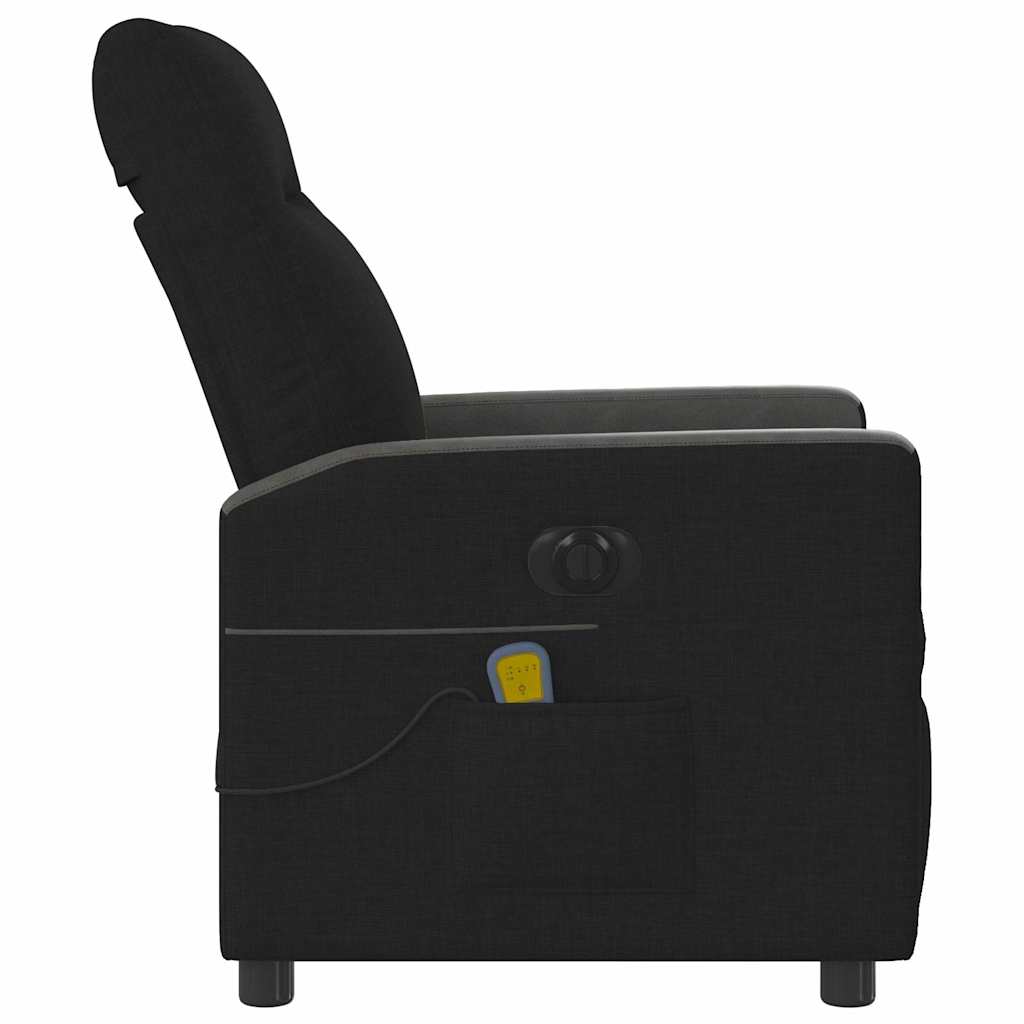 vidaXL Sillón reclinable de masaje eléctrico tela negro