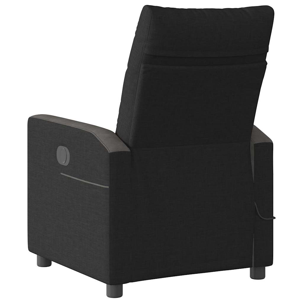 vidaXL Sillón reclinable de masaje eléctrico tela negro