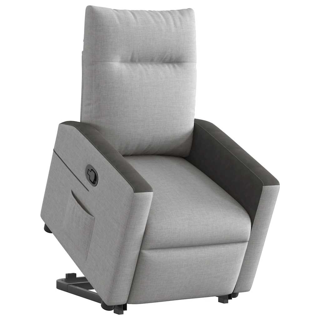 vidaXL Sillón reclinable elevable de tela gris nube