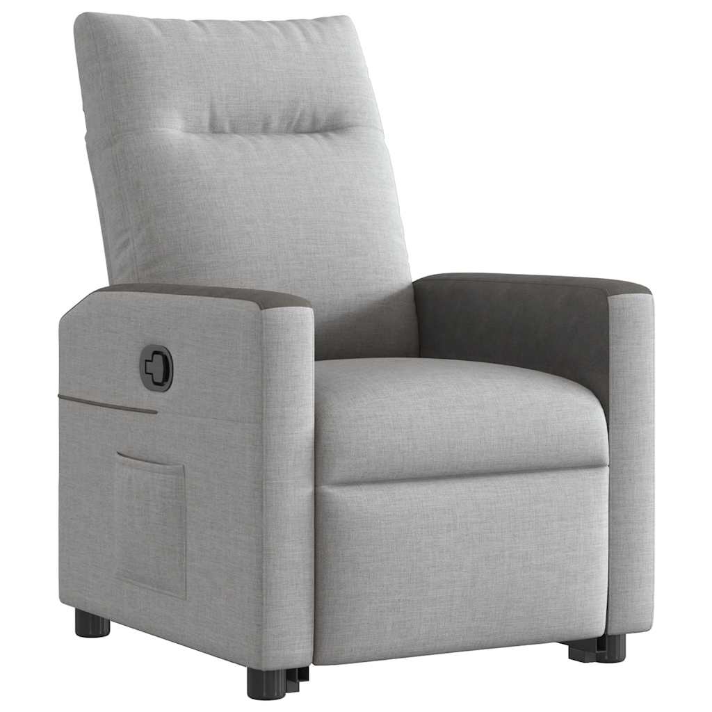 vidaXL Sillón reclinable elevable de tela gris nube