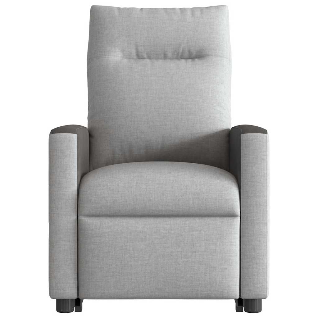 vidaXL Sillón reclinable elevable de tela gris nube