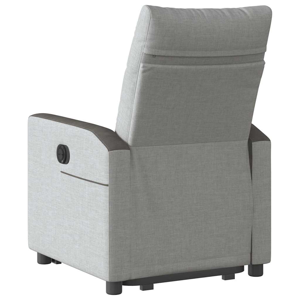 vidaXL Sillón reclinable elevable de tela gris nube