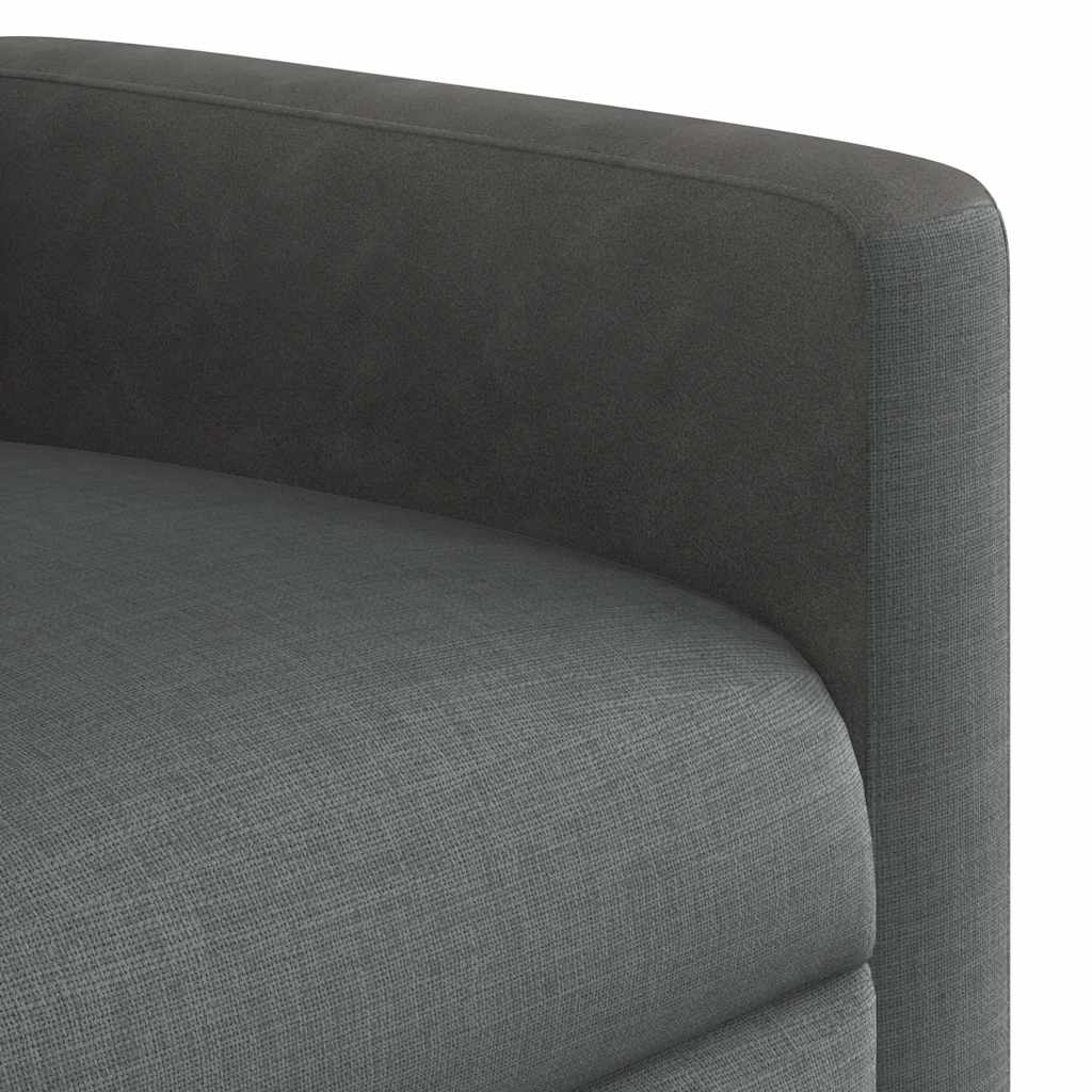 vidaXL Sillón reclinable elevable de tela gris oscuro