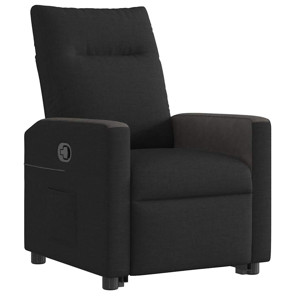 vidaXL Sillón reclinable elevable tela negro