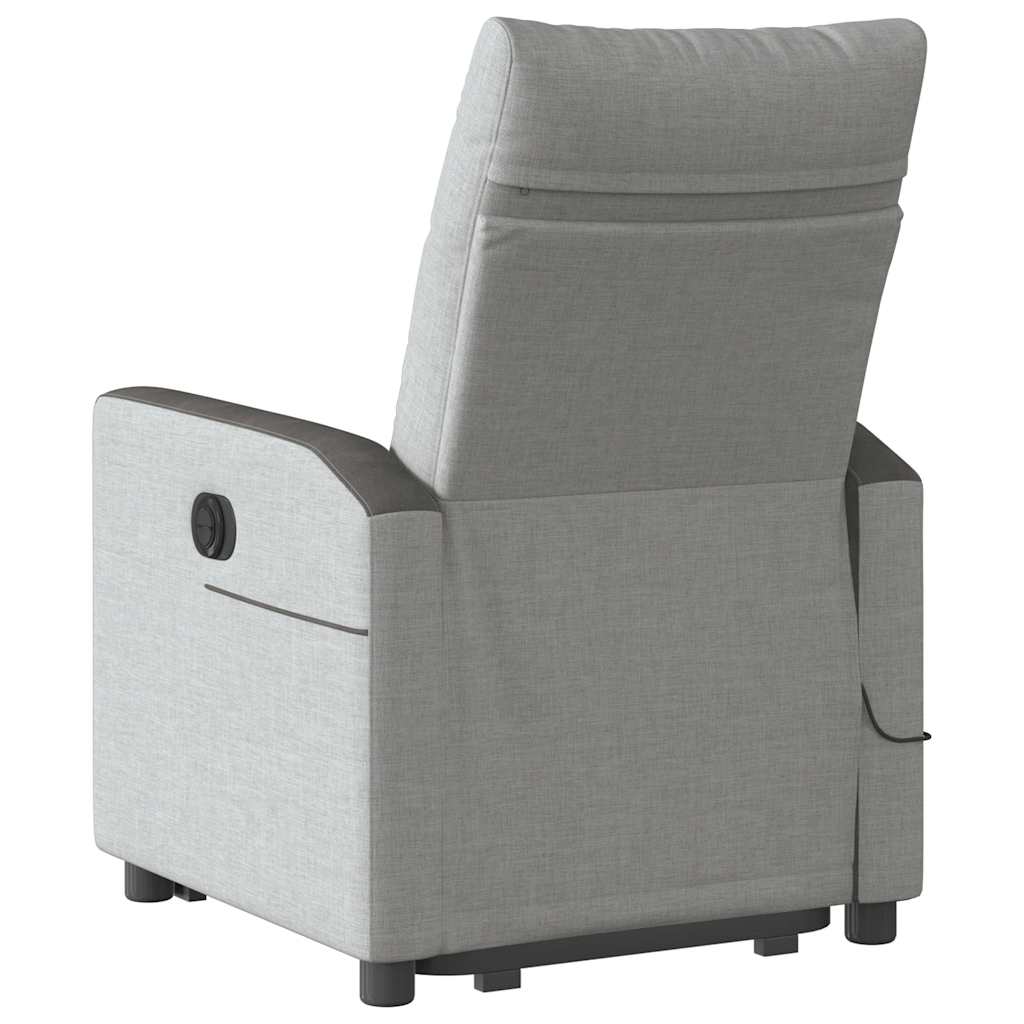 vidaXL Sillón de masaje reclinable de pie de tela gris nube