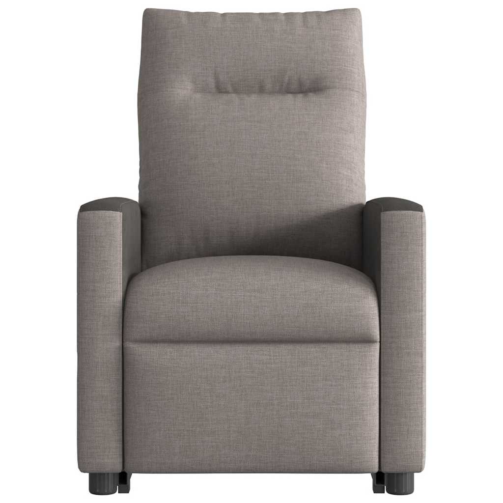 vidaXL Sillón reclinable de masaje elevable tela gris taupé