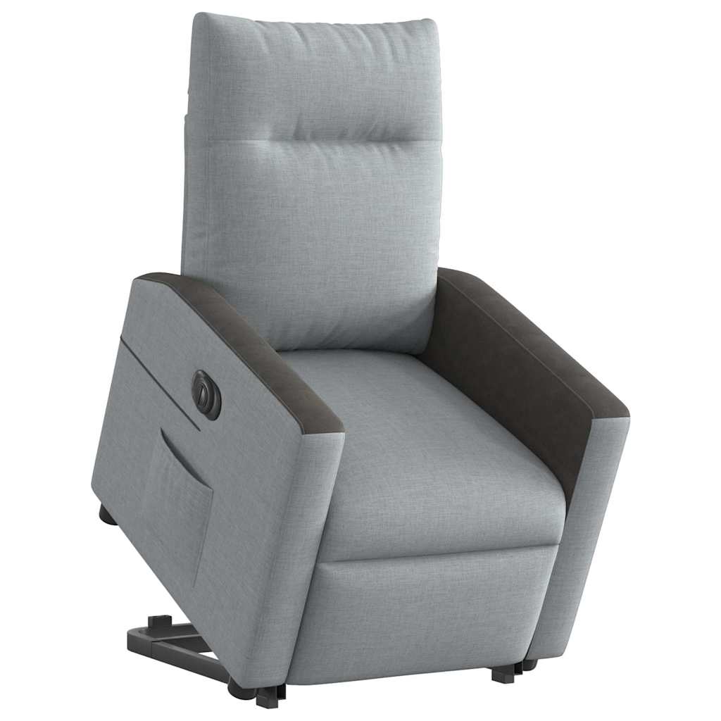 vidaXL Sillón eléctrico reclinable elevable de tela gris claro