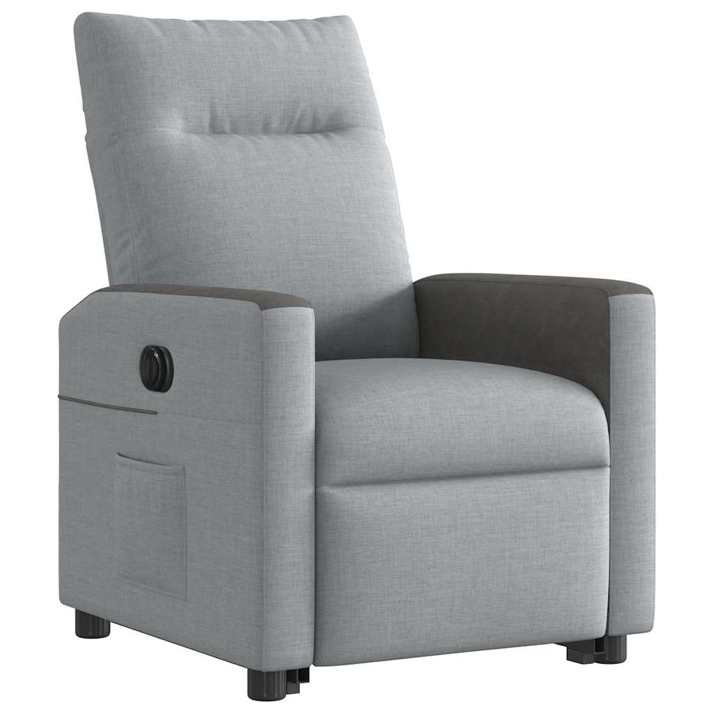 vidaXL Sillón eléctrico reclinable elevable de tela gris claro