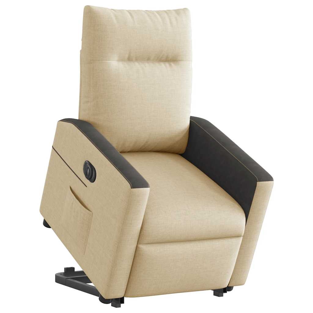 vidaXL Sillón eléctrico reclinable elevable de tela color crema