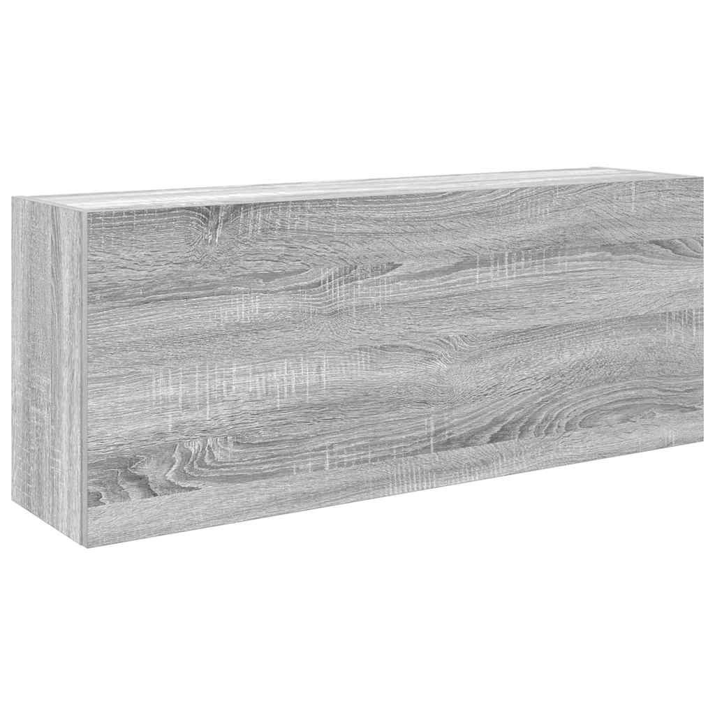 vidaXL Armario de pared baño madera ingeniería gris sonoma 100x25x40cm