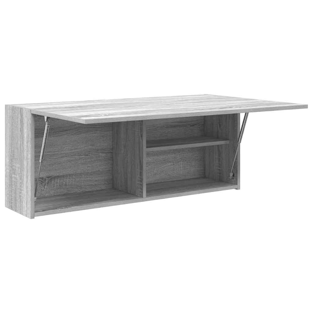 vidaXL Armario de pared baño madera ingeniería gris sonoma 100x25x40cm