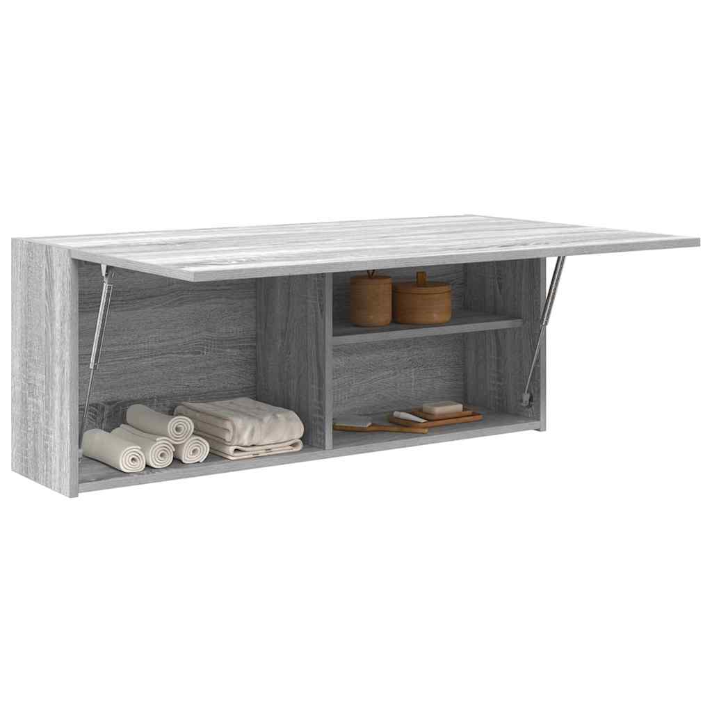 vidaXL Armario de pared baño madera ingeniería gris sonoma 100x25x40cm