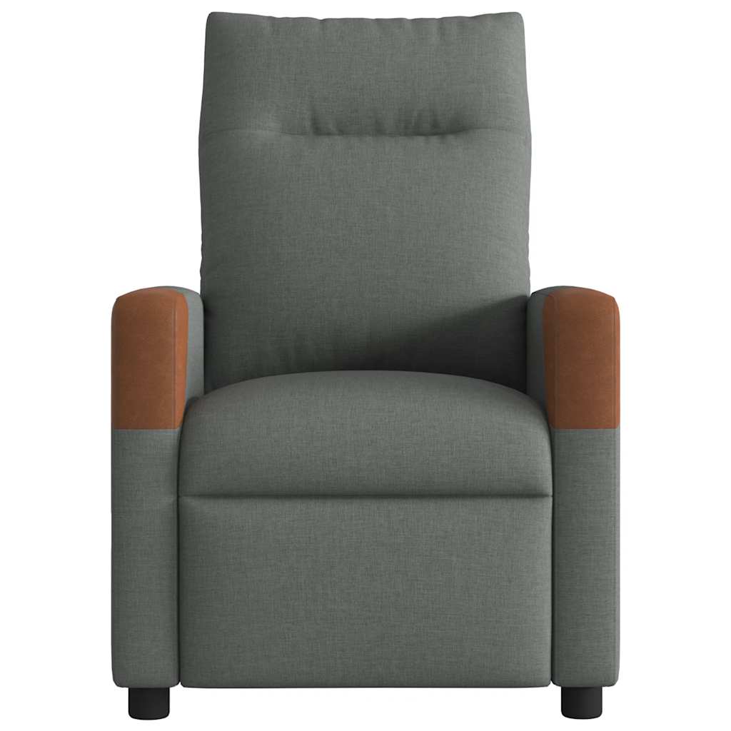 vidaXL Sillón reclinable de tela gris oscuro