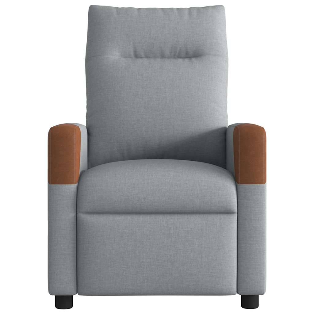 vidaXL Sillón reclinable de masaje de tela gris claro