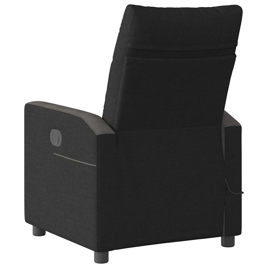 vidaXL Sillón reclinable de masaje de tela negro