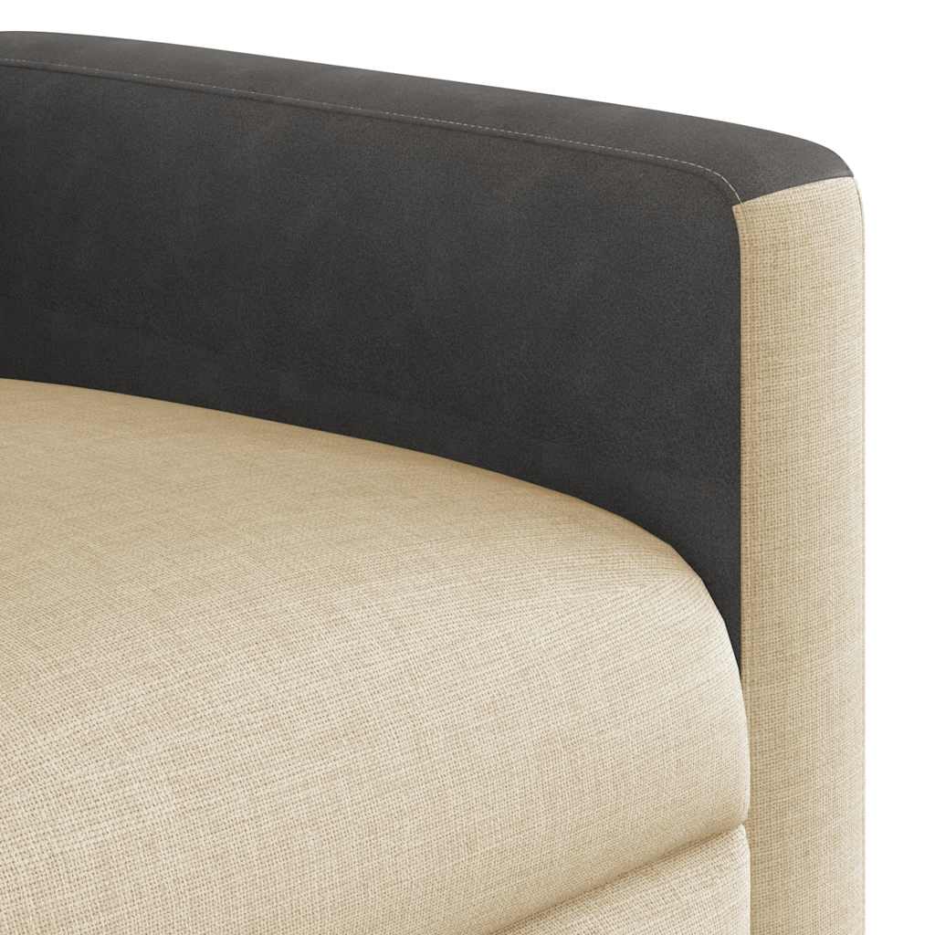 vidaXL Sillón de masaje reclinable de tela crema