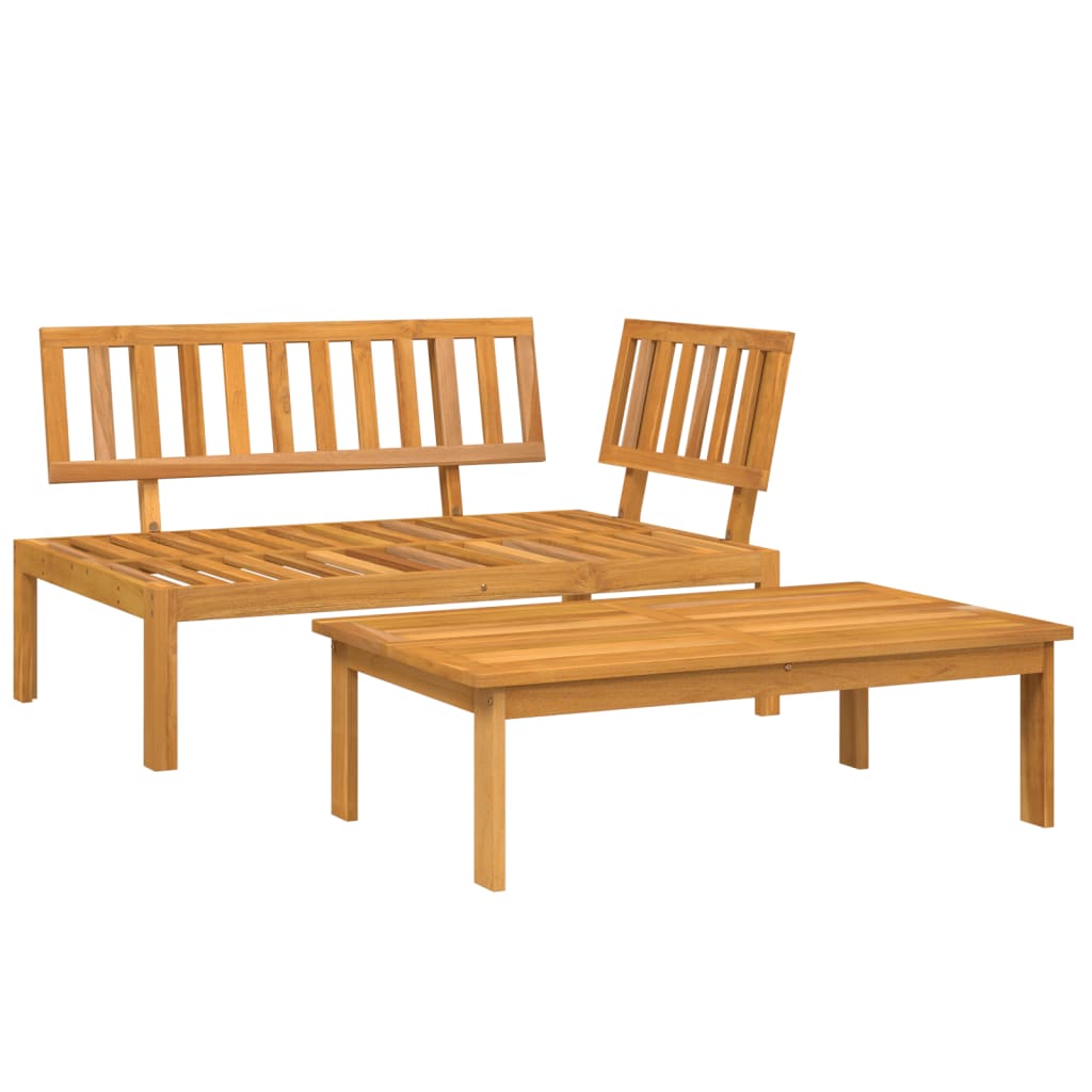 vidaXL Set de sofás de palets de jardín y cojines 2 pzas madera acacia