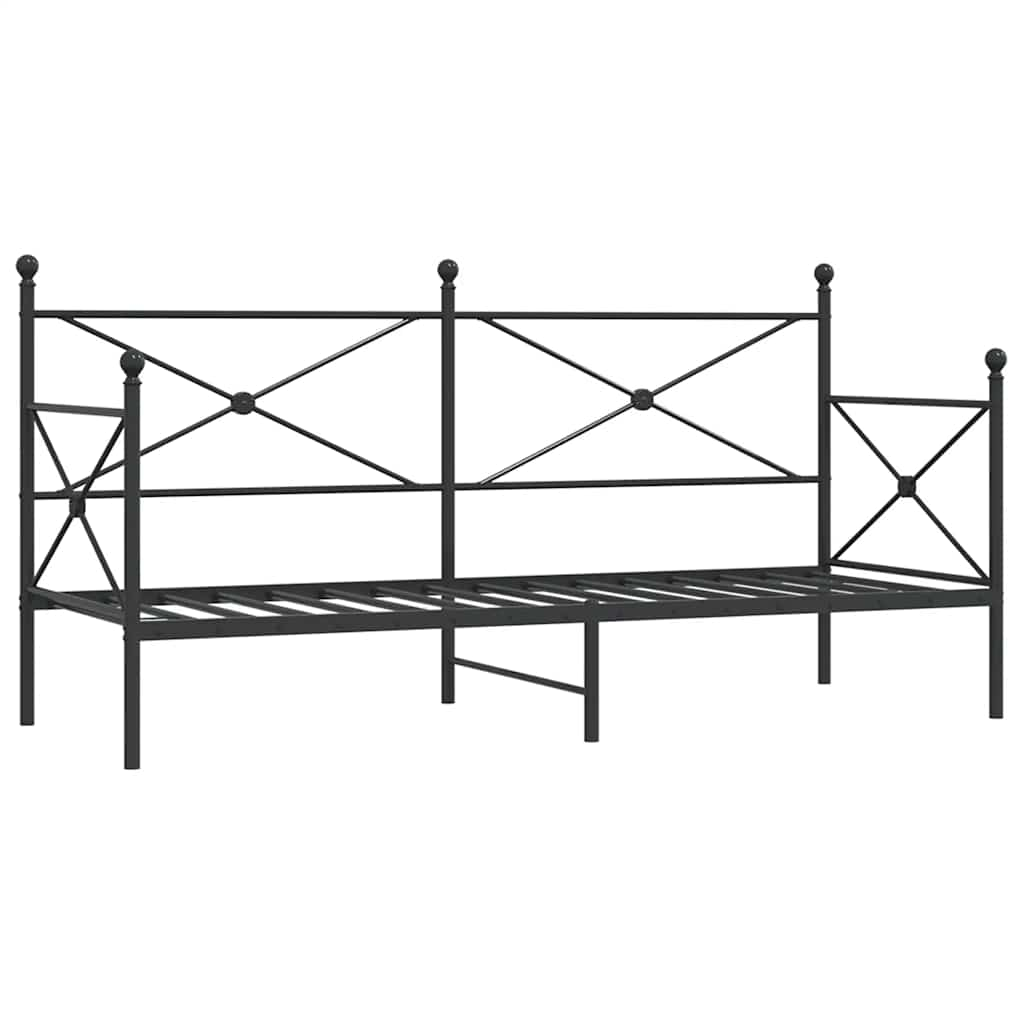 vidaXL Sofá cama sin colchón tela negro 80x200 cm acero