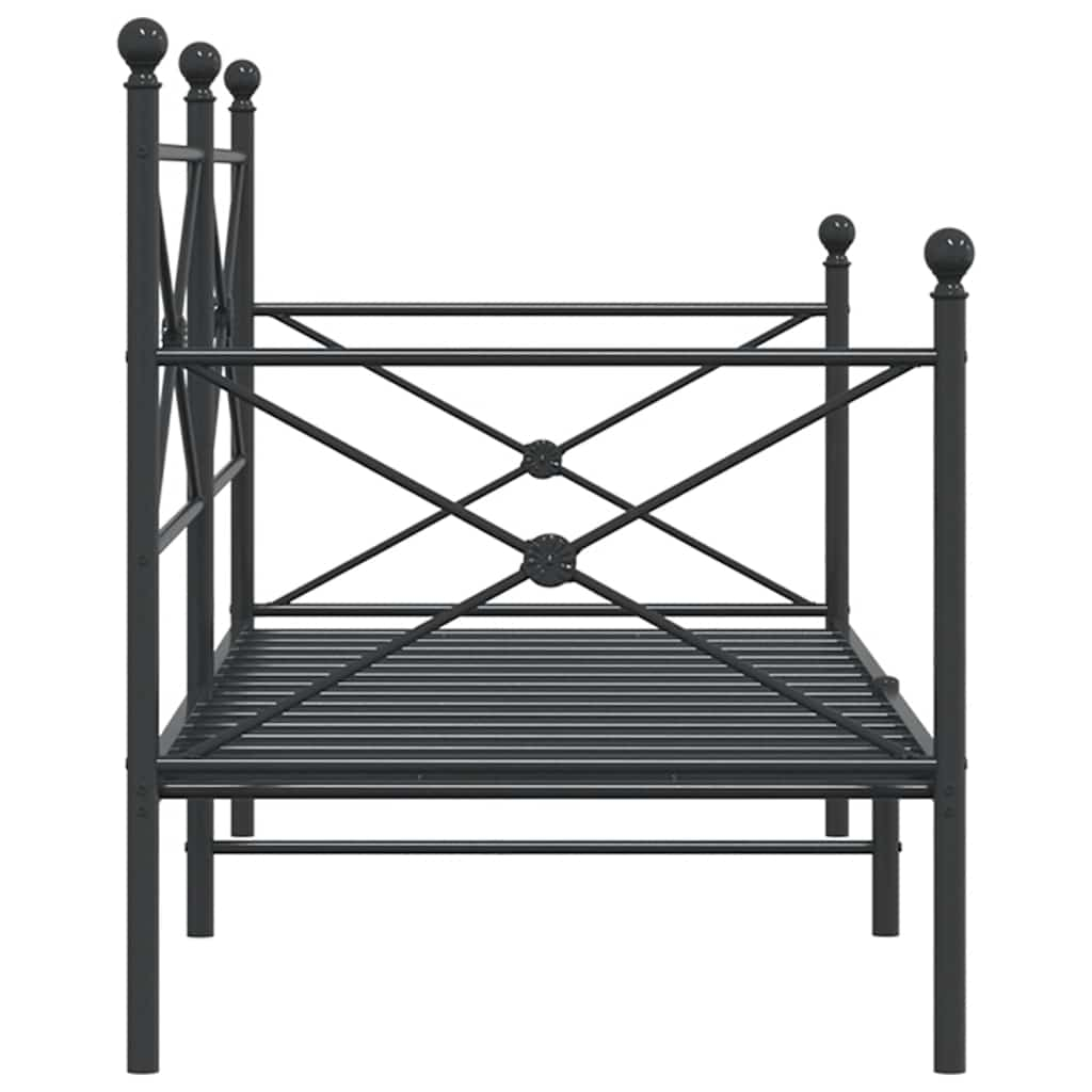 vidaXL Sofá cama sin colchón tela negro 80x200 cm acero