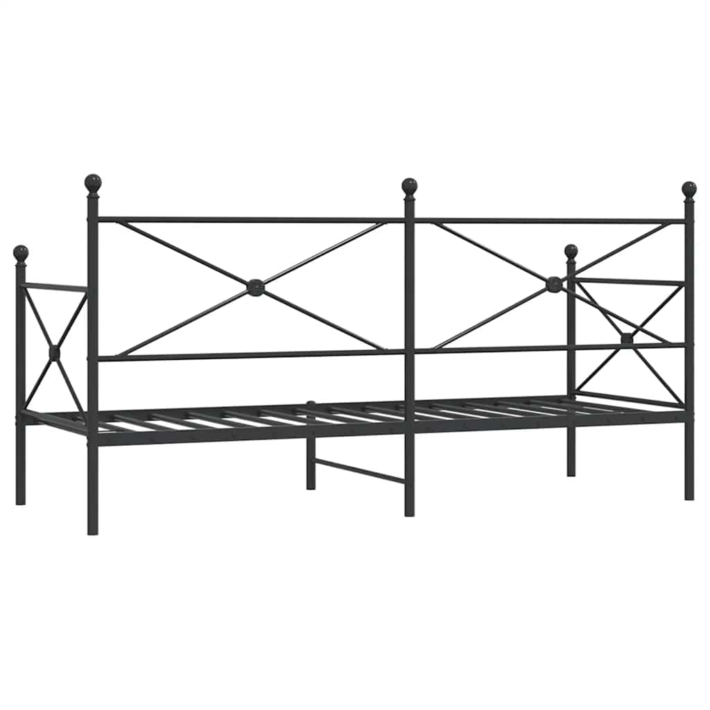 vidaXL Sofá cama sin colchón tela negro 80x200 cm acero