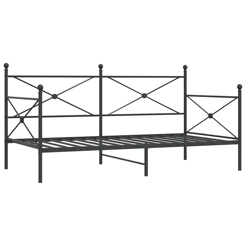 vidaXL Sofá cama sin colchón terciopelo negro 100x200 cm acero