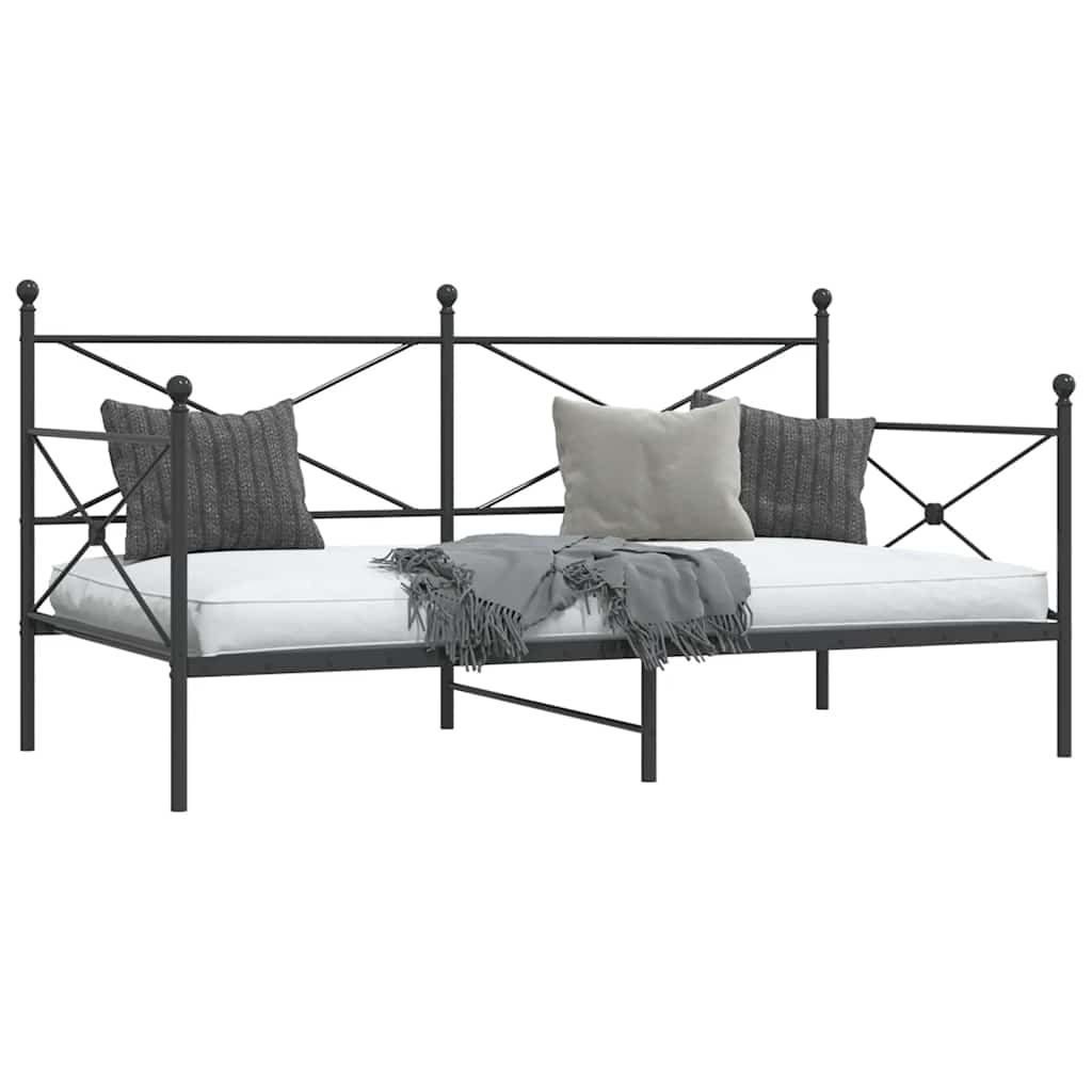 vidaXL Sofá cama sin colchón terciopelo negro 100x200 cm acero