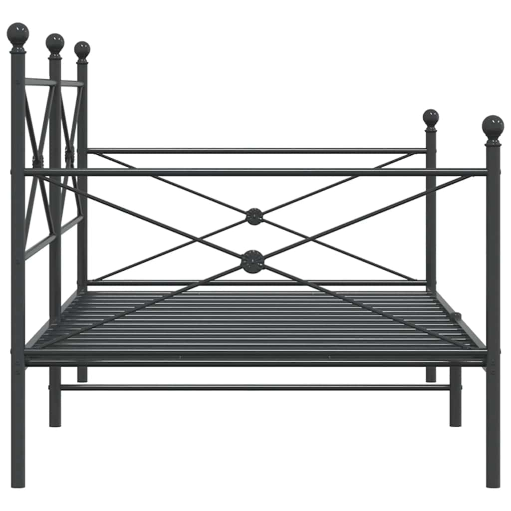 vidaXL Sofá cama sin colchón terciopelo negro 100x200 cm acero