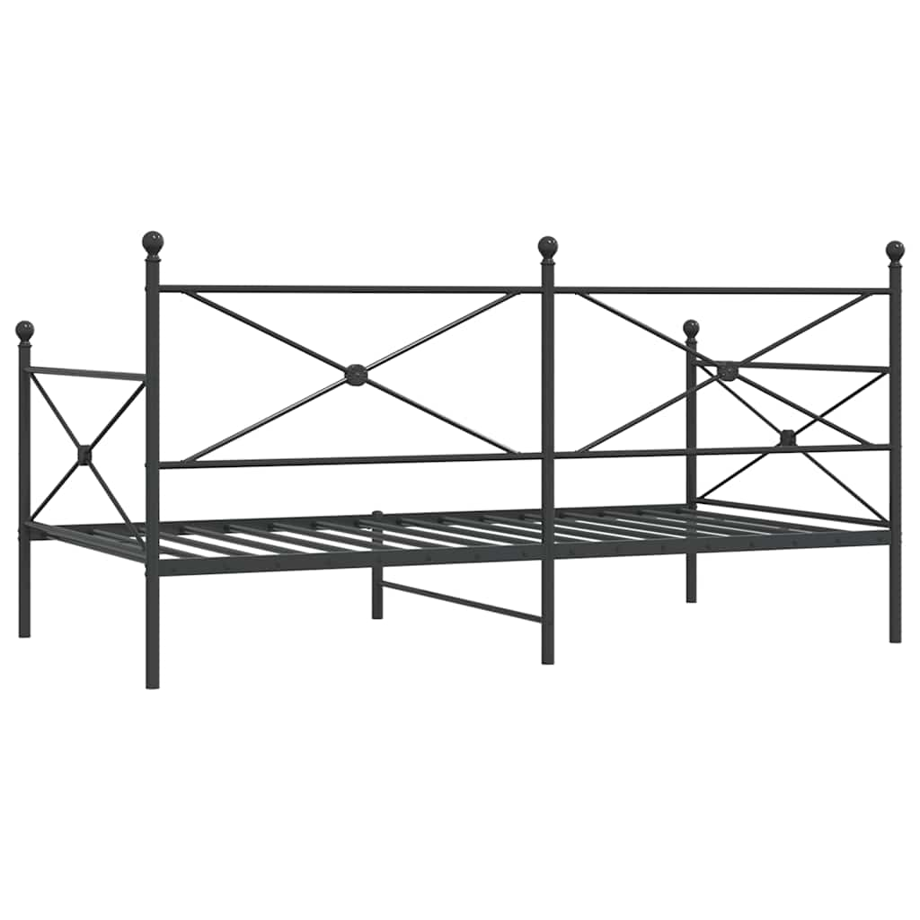 vidaXL Sofá cama sin colchón terciopelo negro 100x200 cm acero