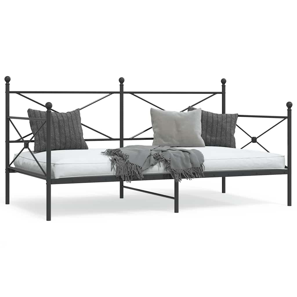 vidaXL Sofá cama sin colchón terciopelo negro 100x200 cm acero