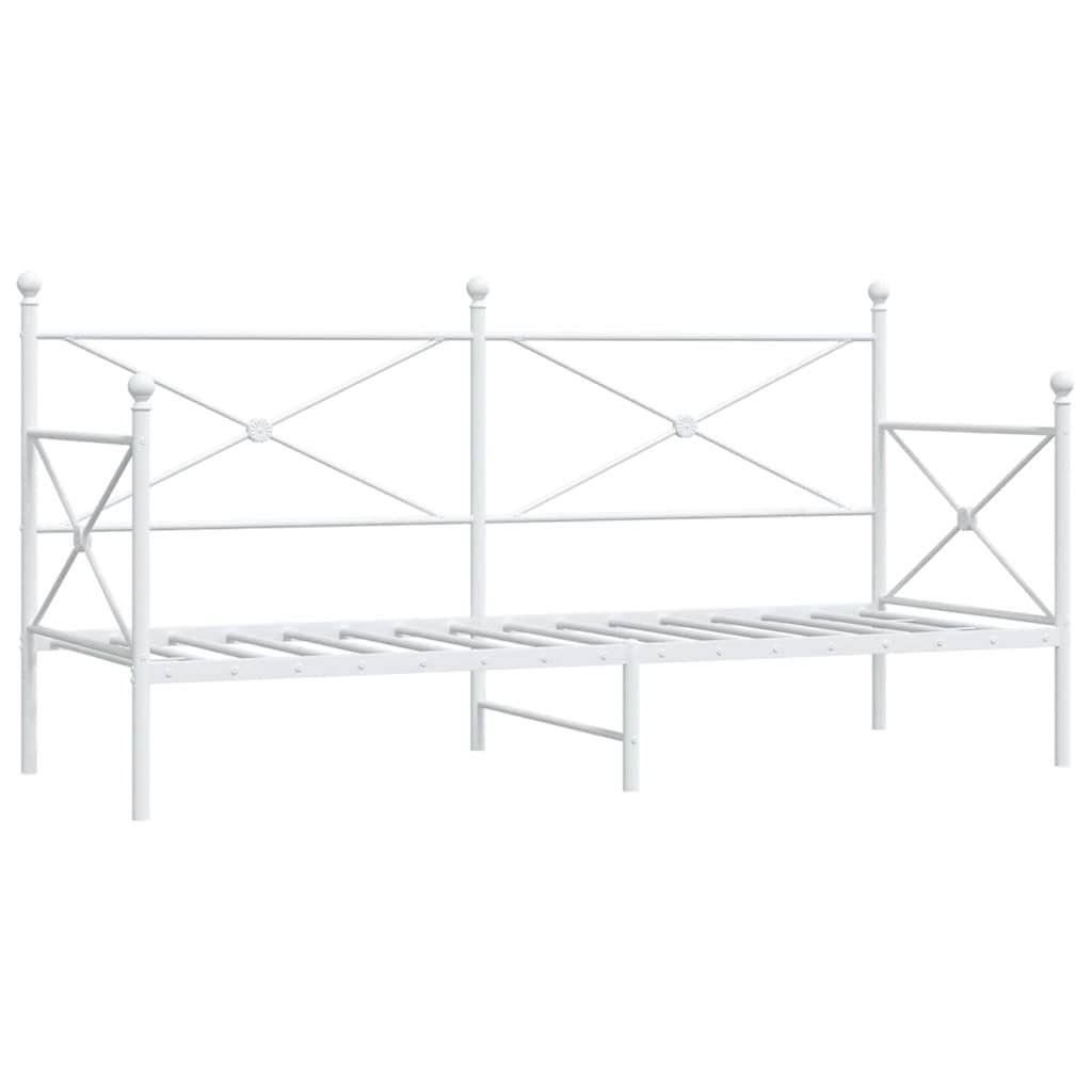 vidaXL Sofá cama sin colchón cuero sintético blanco 90x200 cm acero