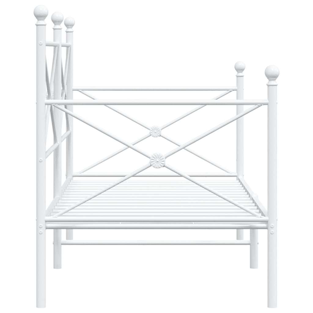 vidaXL Sofá cama sin colchón cuero sintético blanco 90x200 cm acero