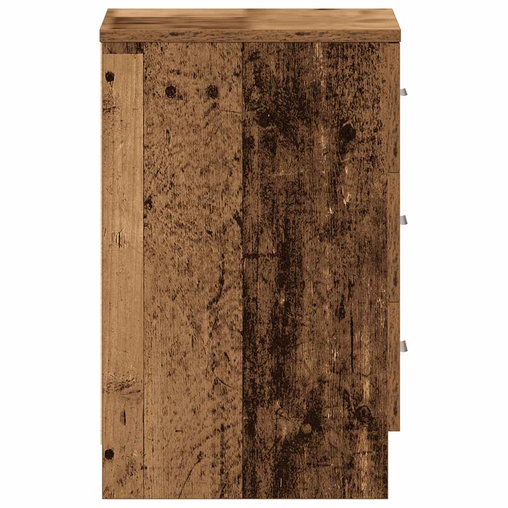 vidaXL Mesita de noche madera contrachapada madera vieja 38x35x55 cm